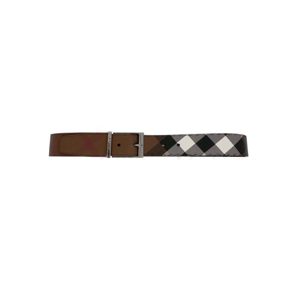 BURBERRY Louis 35mm Reversible Buckle Giant Check E-Canvas Belt 85|34
